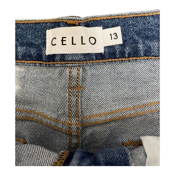 Cello High Waist Bleached Denim Mom Jeans Sz 13 Stretch Cowgirl Bohemian Country - Picture 4 of 11